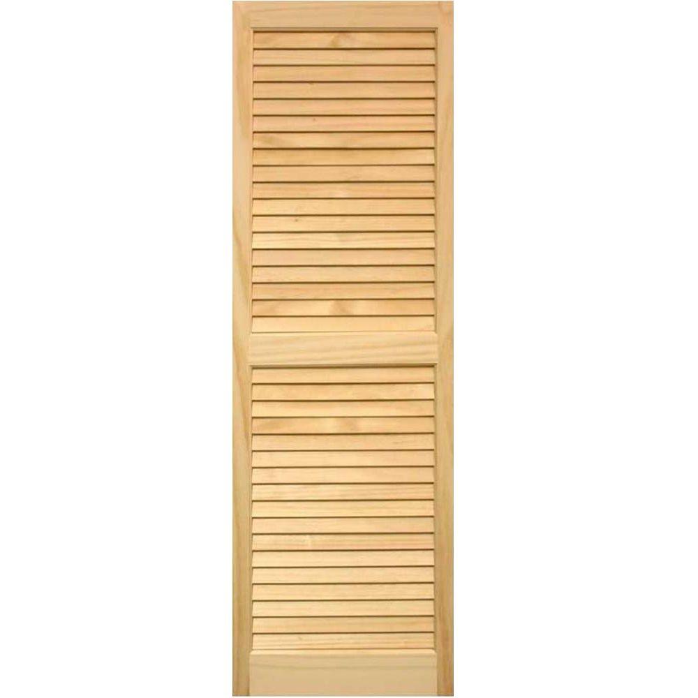 Pinecroft 15 In X 43 Exterior Louvered Shutters Pair Shl43 Exterior Louvered Shutters Pair