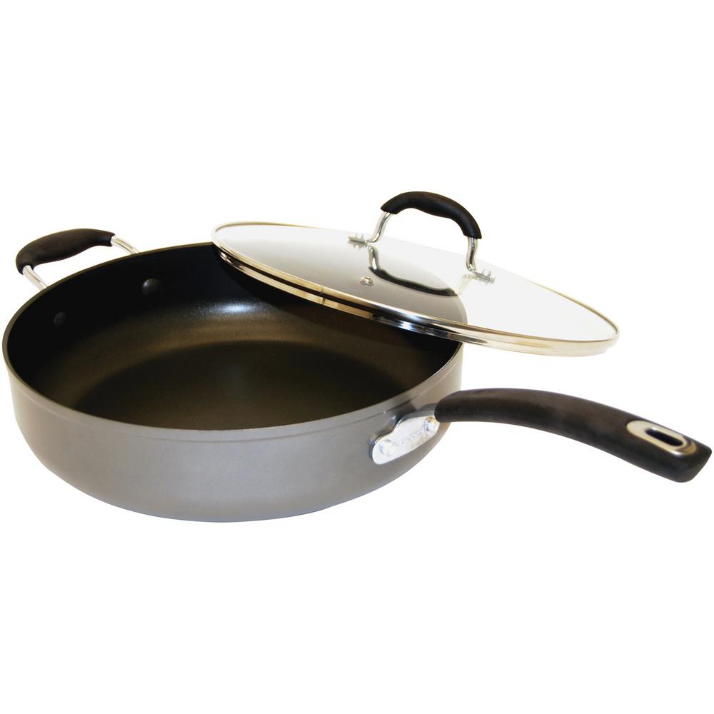 La Forge Classic 5.4 Qt. Deep Stir Fry Pan with Lid, Beige