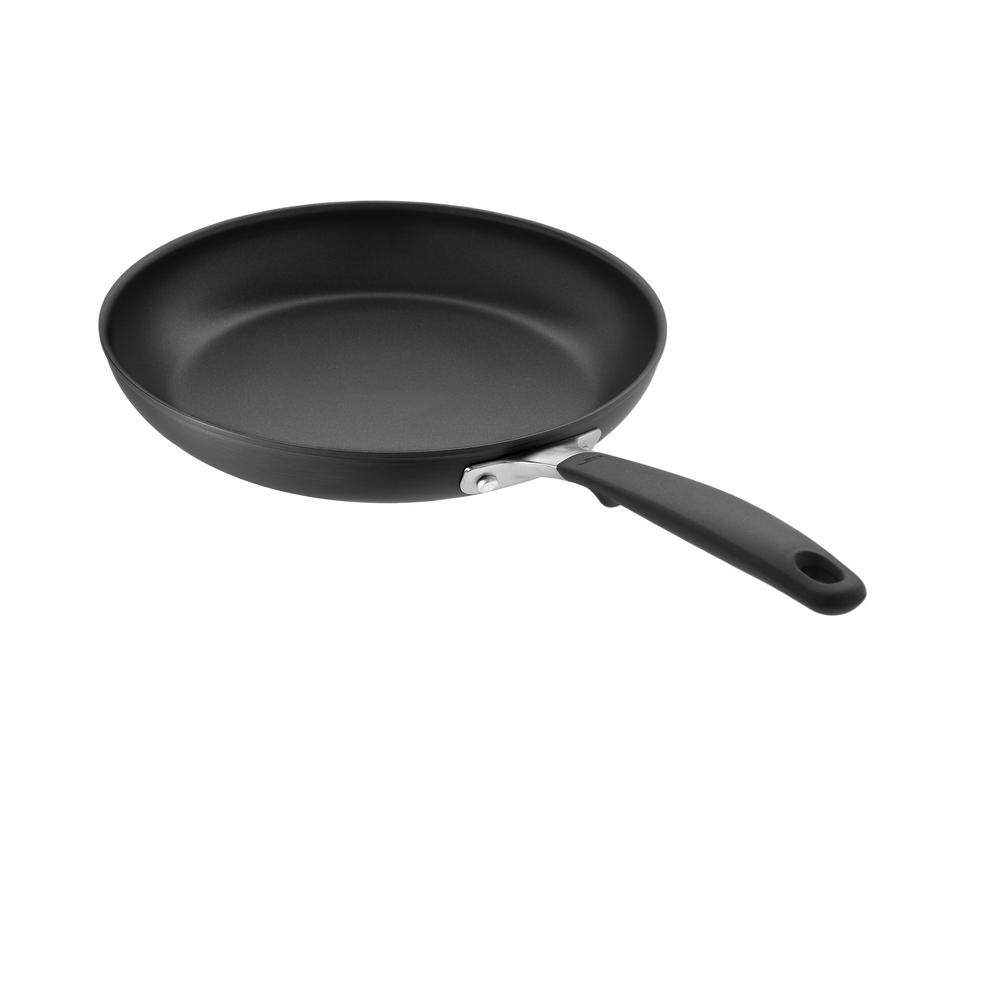 Good Grips 12 in. Hard-Anodized Aluminum Ceramic Nonstick Frying Pan in Black with Comfort Grip Handle