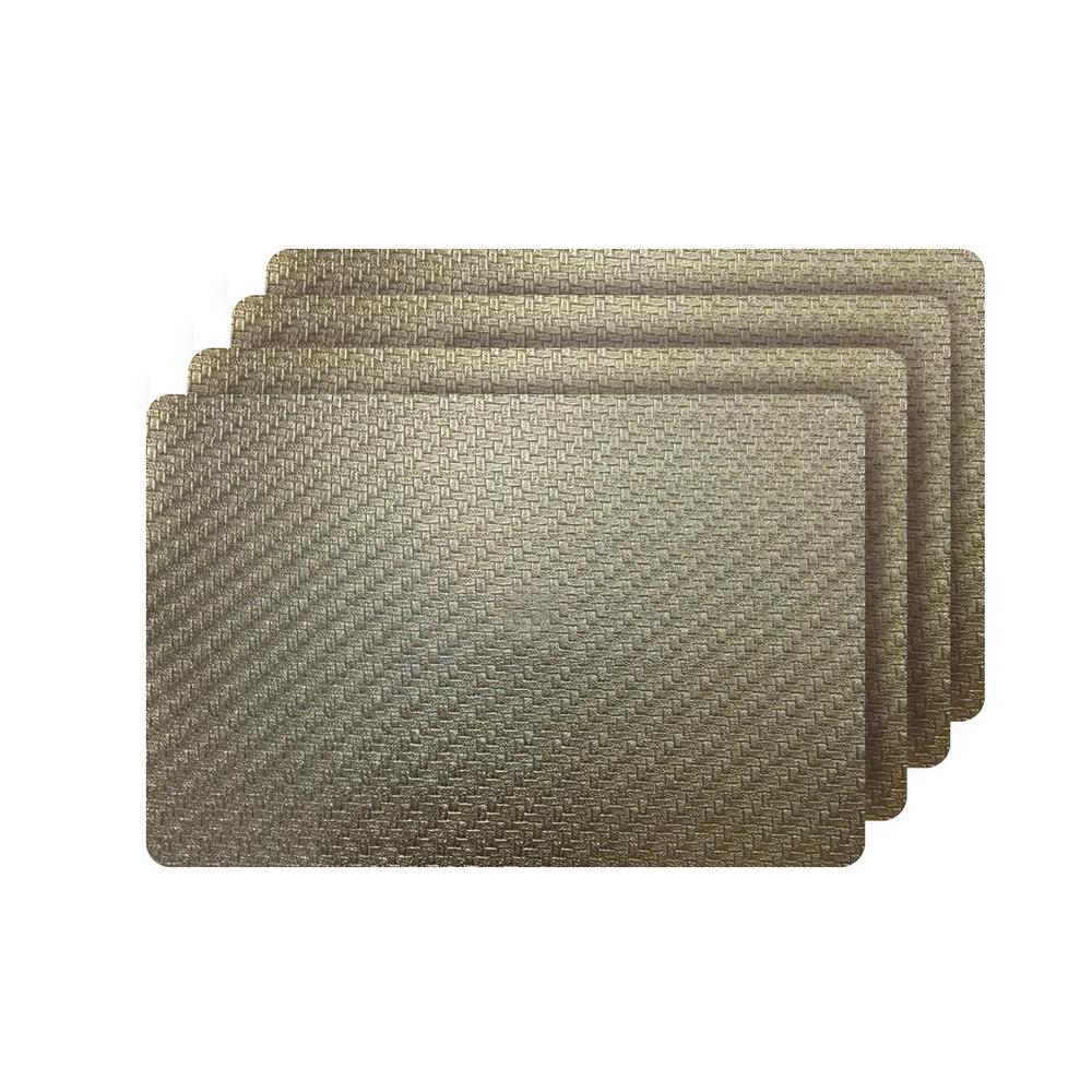 Dainty Home Lacey Gold Metallic Scribble Design Rectangle Placemats