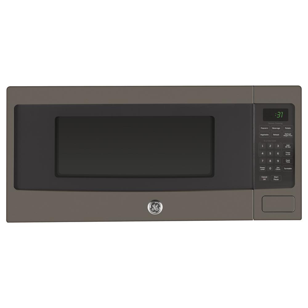 Ge 1 Cu Ft Countertop Microwave Oven In Slate Fingerprint Countertop Microwave Oven In Slate Fingerprint Resistant