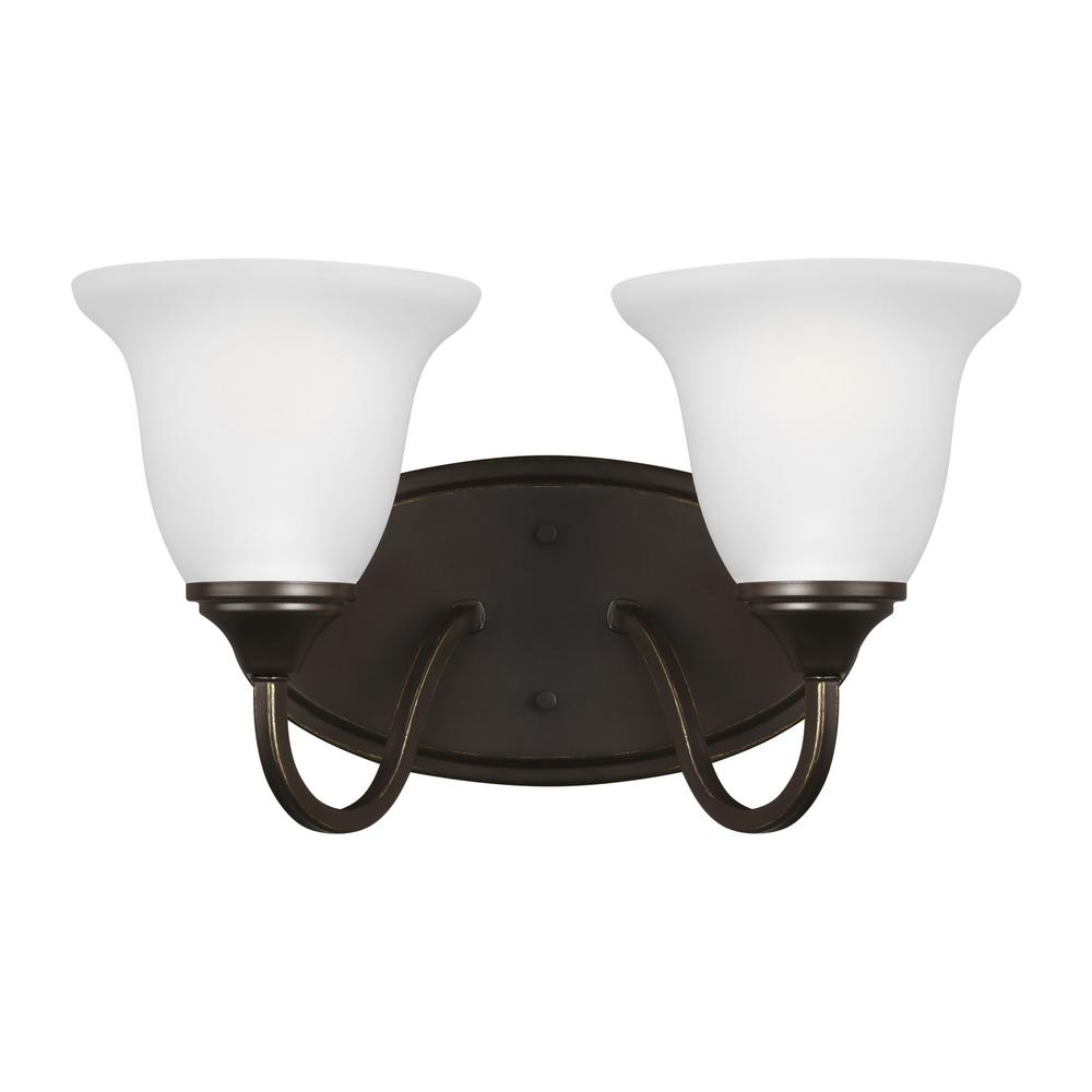Sea Gull Lighting Clement 2 Light Heirloom Bronze Bath Sea Gull Lighting Clement 2 Light Heirloom Bronze Bath