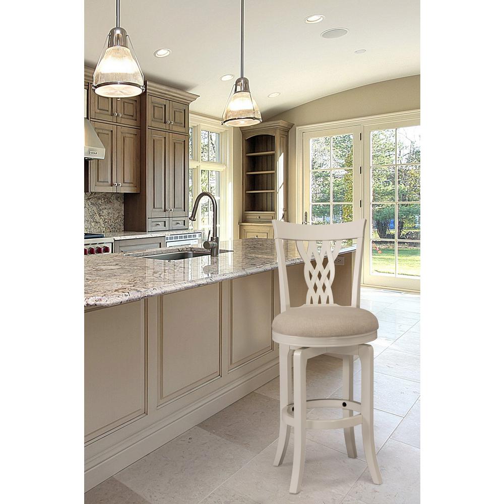 Hillsdale Furniture Embassy 30 In White Swivel Bar Stool 5753 830 The Home Depot