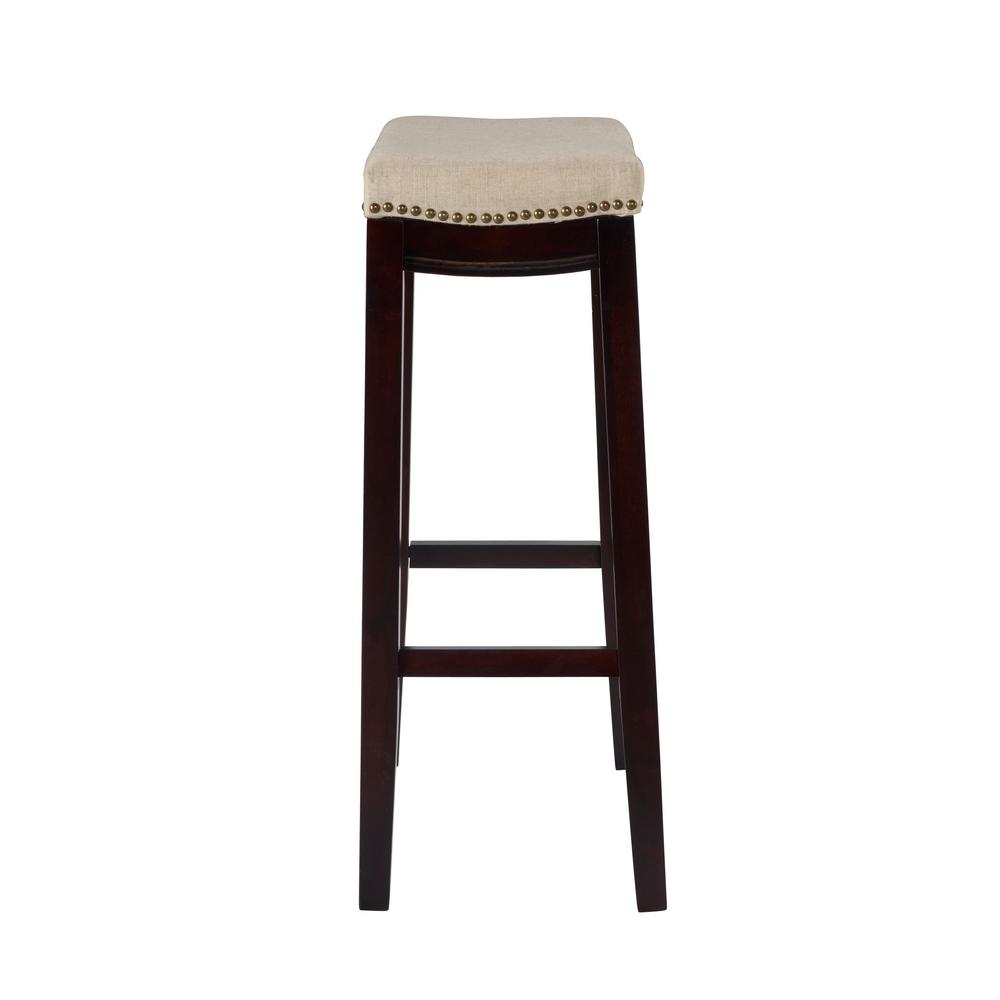 Linon Home Decor Hampton 30 In Dark Walnut Cushioned Bar Stool Dark Walnut Cushioned Bar Stool 98326wal 01 Kd The Home Depot