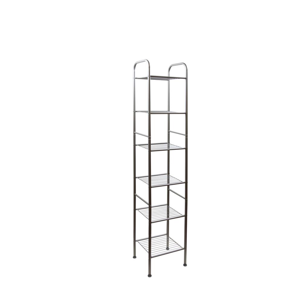 Rod Desyne Satin Nickel 6 Tier Shelving UnitSHF00115 The Home Depot