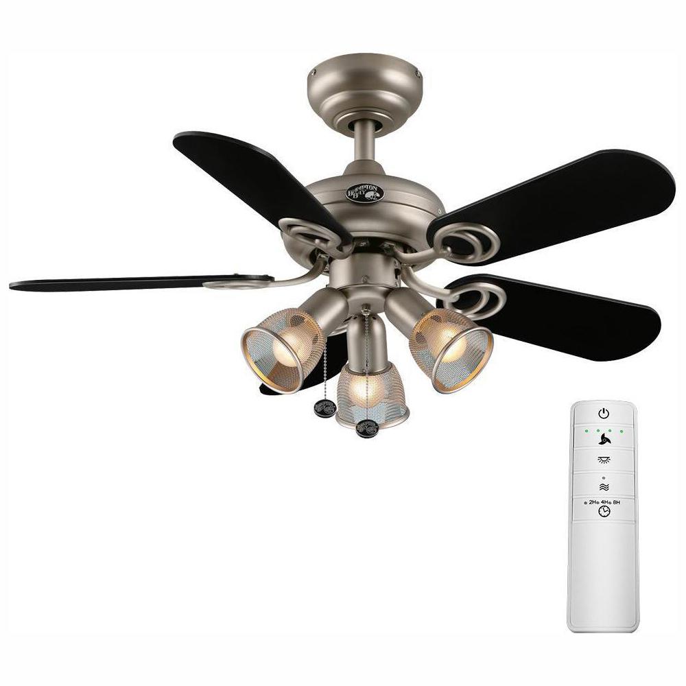 Hampton Bay San Marino 36 In Led Brushed Steel Smart Ceiling Fan With Light Kit And Wink Remote Control