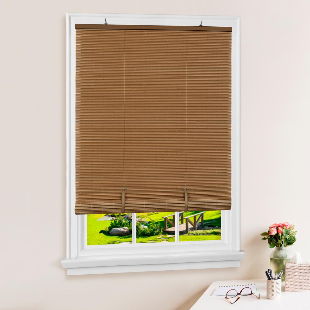 ACHIM Solstice White Cordless LightFiltering Vinyl RollUp Blind 1/4