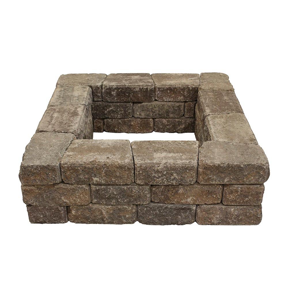 Mutual Materials Romanstack 39 in. x 17 in. Concrete Fire Pit Wall Kit in Northwest Blend
