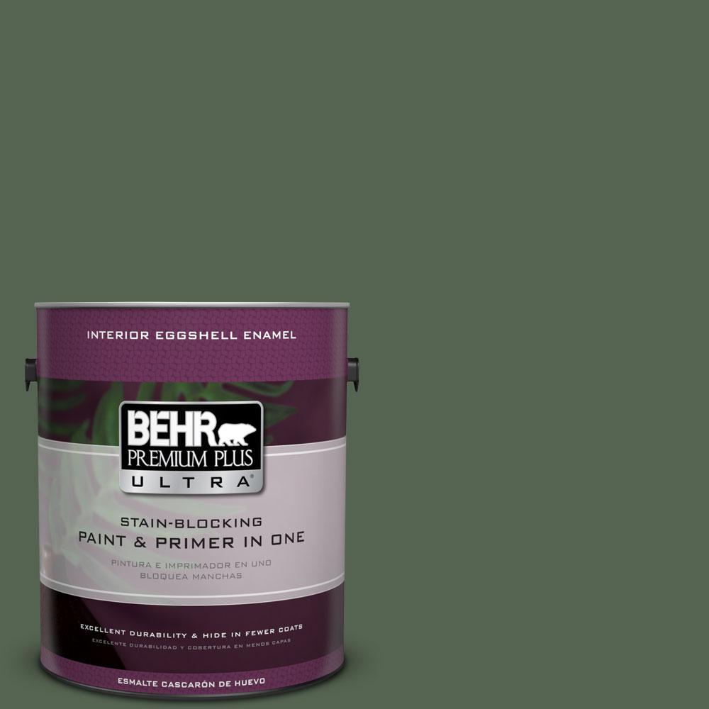 BEHR Premium Plus Ultra 1gal. S4107 Equestrian Green Eggshell Enamel