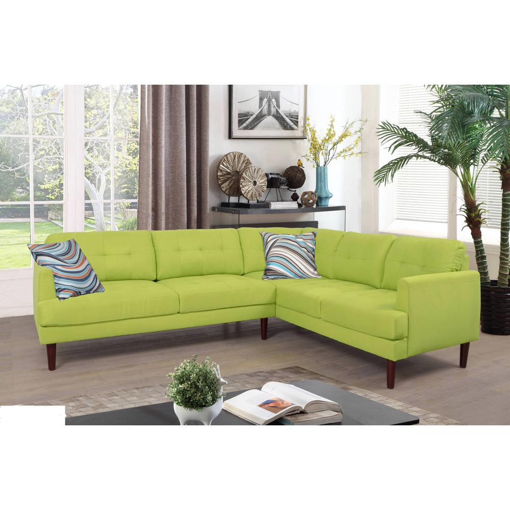 Green Tufted Sectional Sofa Set 2 Piece Sh5004a The Home Depot Undefined Green Tufted Sectional Sofa Set 2 Piece