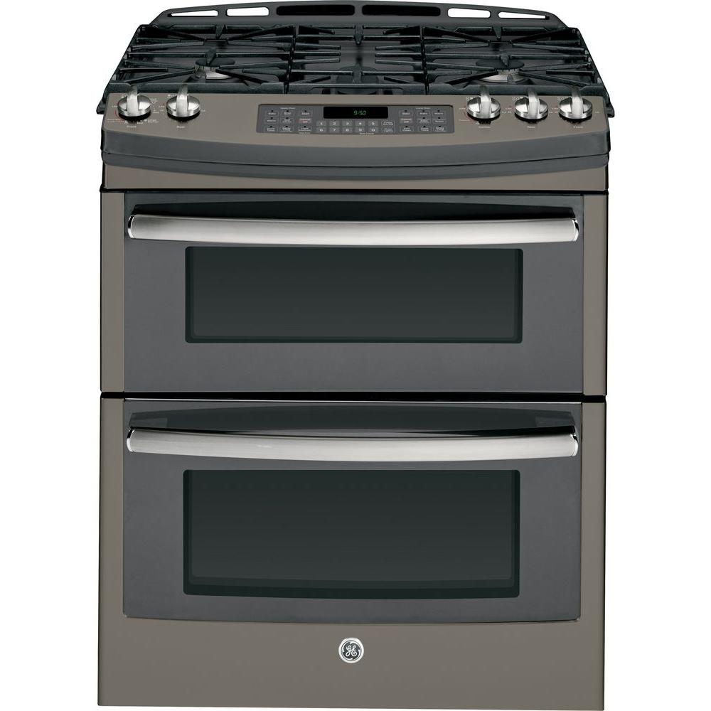 ge slate double oven range        <h3 class=