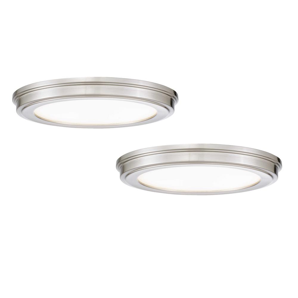 Commercial Electric 13 in. Chrome Color Changing LED Ceiling Flush Mount (2Pack)JJU3011L2/CR