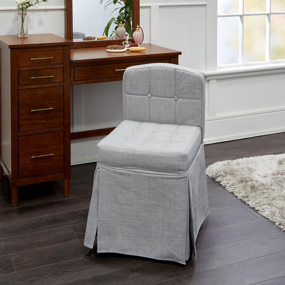 Sally Grey Swivel Cushioned Vanity Chair