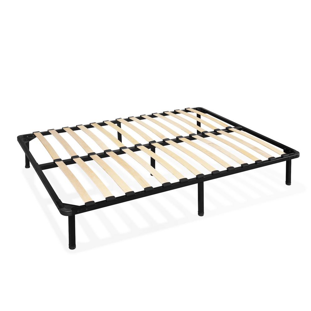 Bed Frames Box Springs Bedroom Furniture The Home Depot Cannet Queen Metal Platform Bed Frame With Wooden Slats