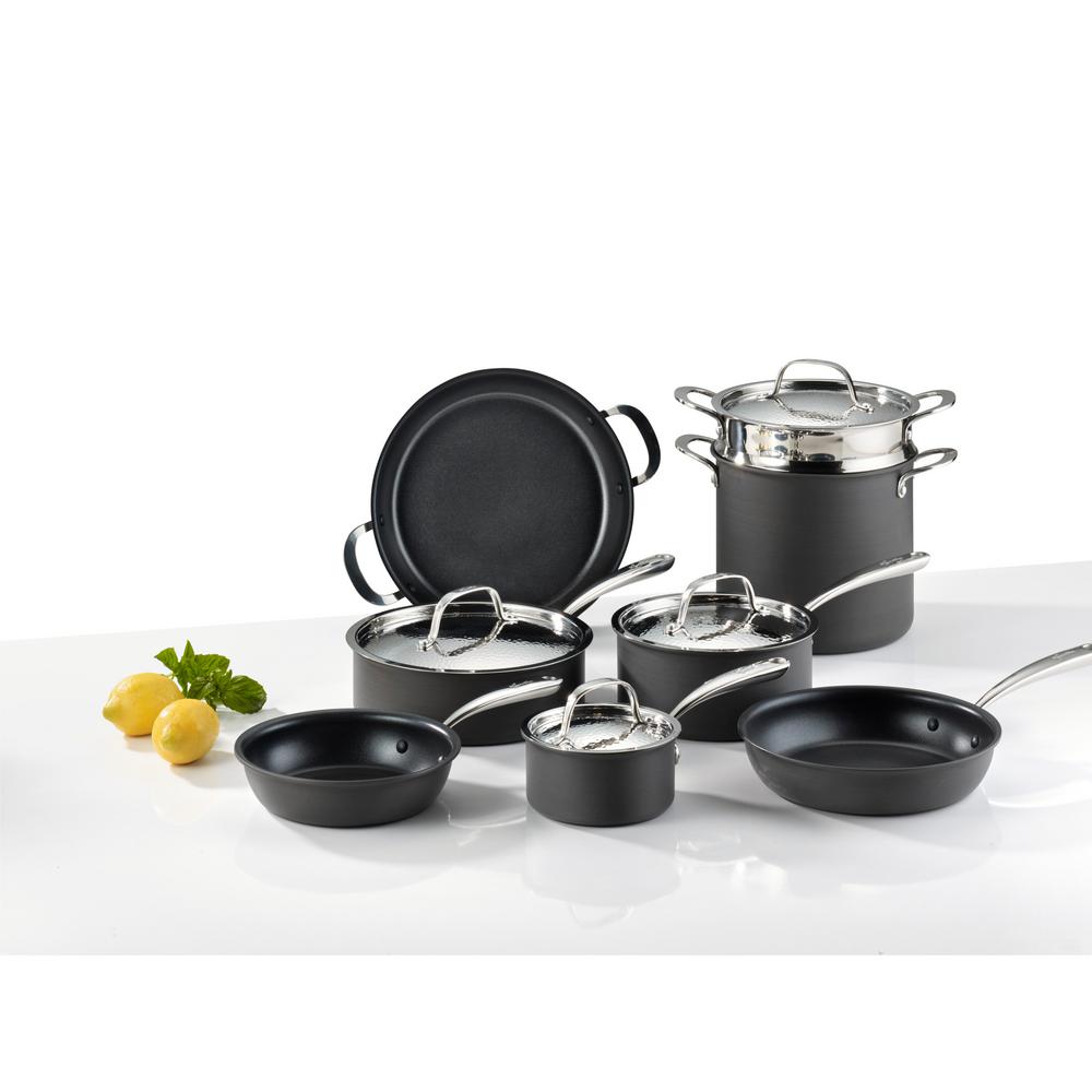 Lagostina Nera 12-Piece Hard Anodized Aluminum Cookware Set by Lagostina