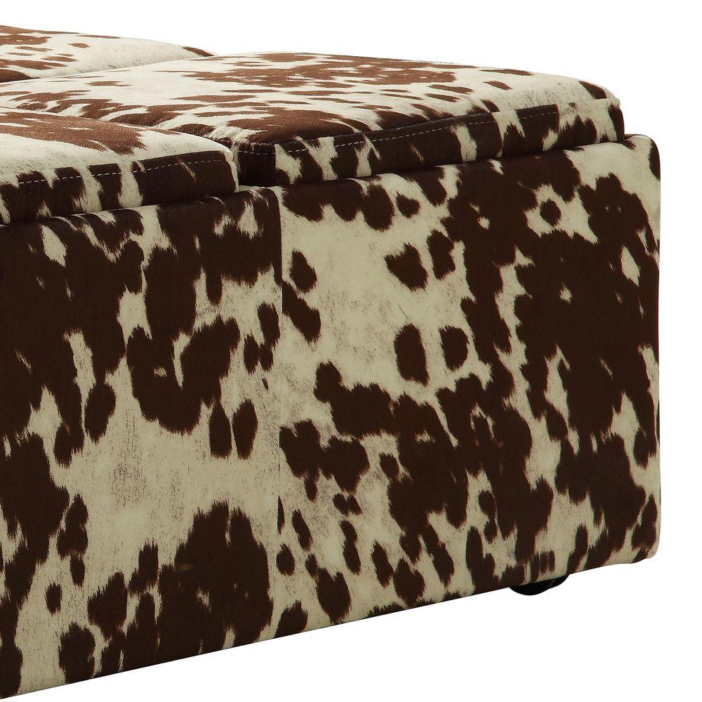 HomeSullivan Cowhide Print Storage Ottoman 40468PF23(3A) The Home Depot