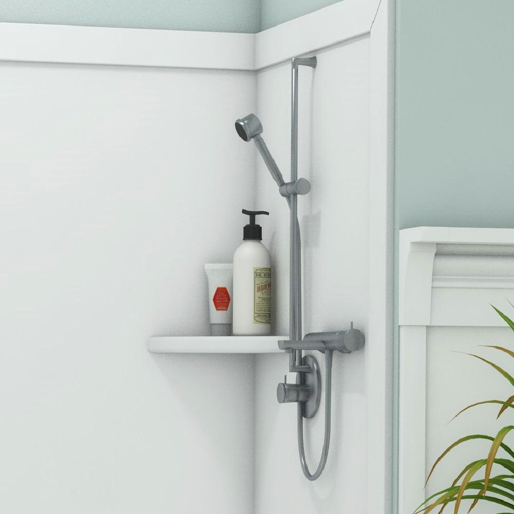 Flexstone 15 In Corner Shelf Niche White Flxcsb15wh The Home Flexstone 15 In Corner Shelf Niche