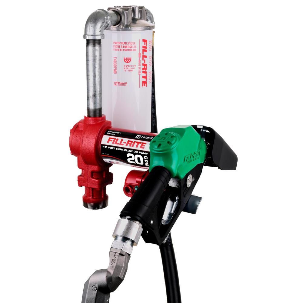 FILL-RITE 12-Volt 20 GPM 1/4 HP Fuel Transfer Pump (Filter