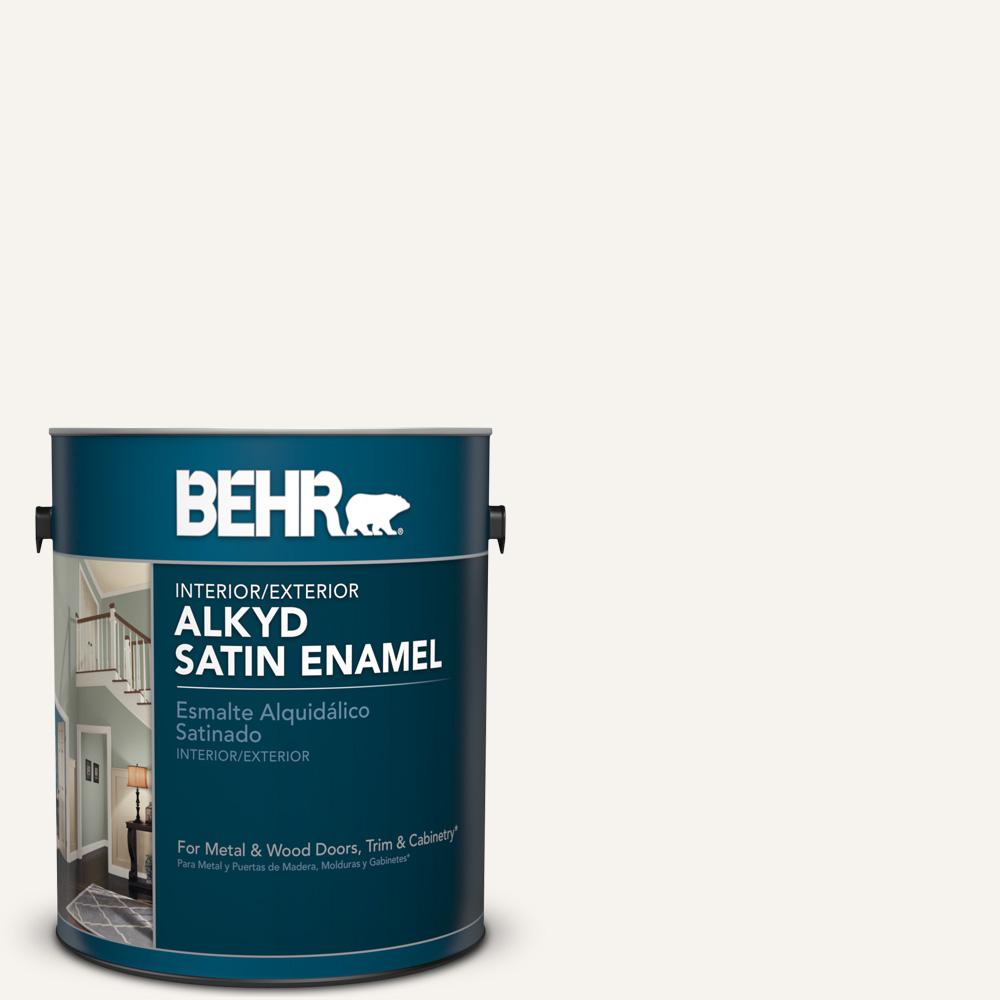 BEHR 1 gal. #YL-W15 Polar Bear Semi-Gloss Enamel Alkyd Interior ...