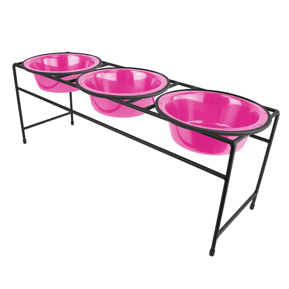 Platinum Pets Platinum Pets 6.25 Cup Triple Modern Diner Feeder with Dog Bowls,... by Platinum Pets