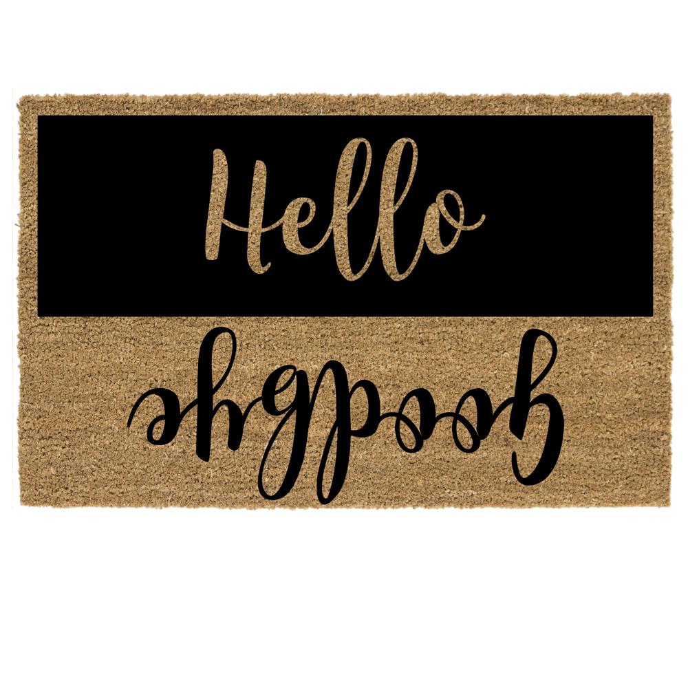 Trafficmaster Hello Goodbye 18 In X 30 In Coir Custom Door Mat