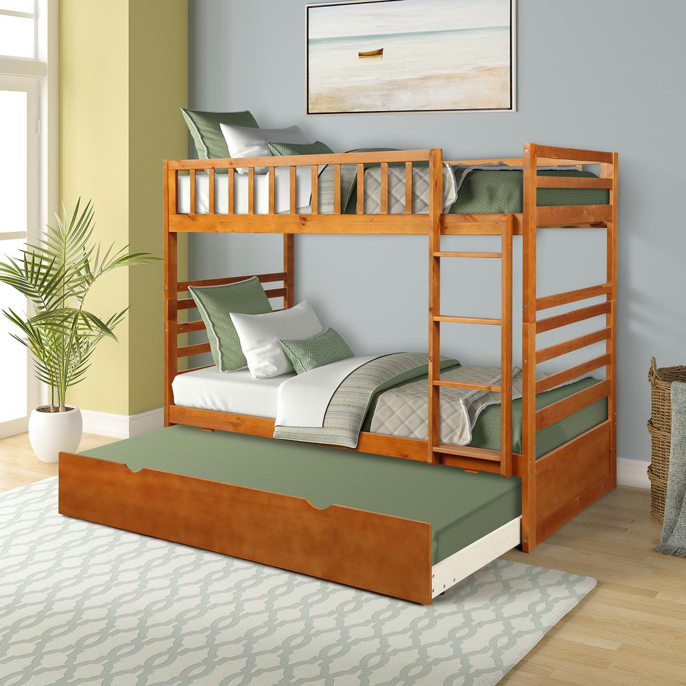 Harper Bright Designs White Twin Over Solid Wood Bunk