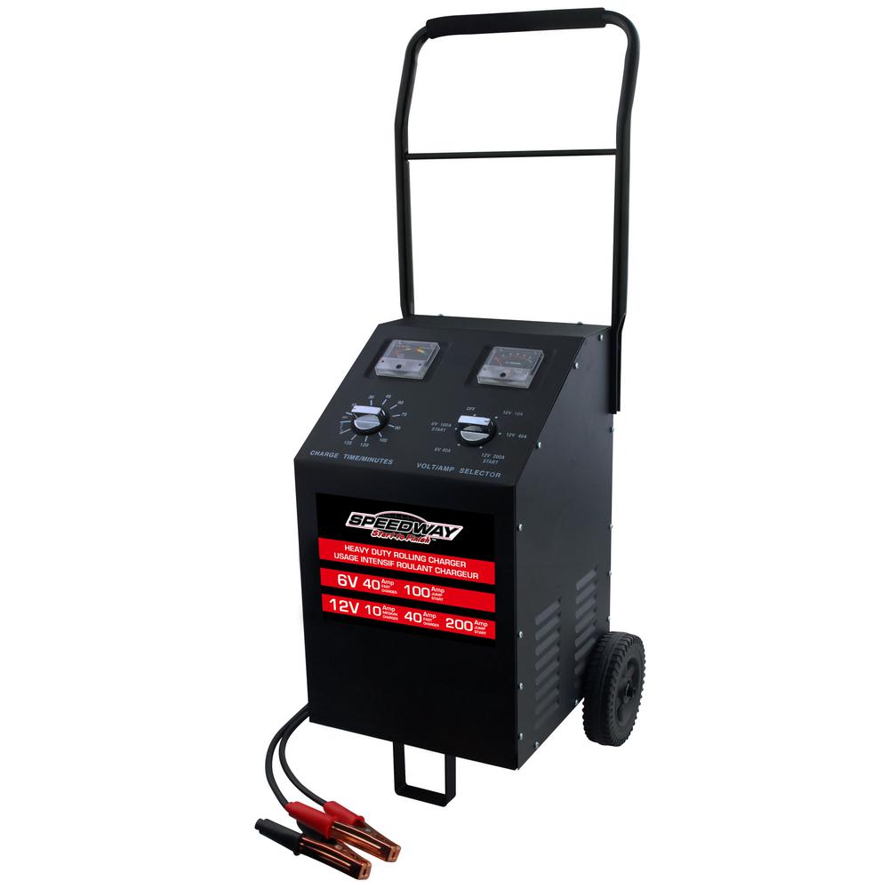 SPEEDWAY 100 Amp Rolling Battery Charger-7216 - The Home Depot