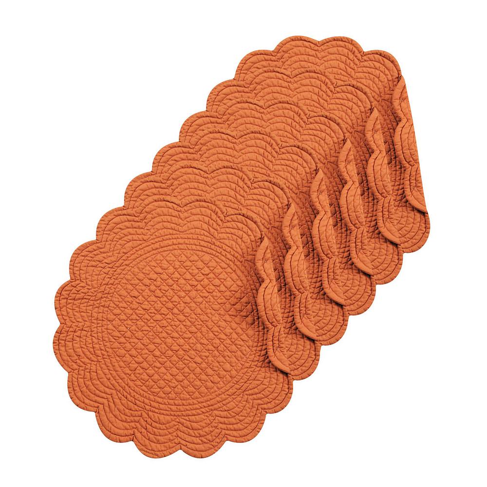 C F Home Spice Round Orange Placemat Set Of 6 862602231js6 The C F Home Spice Round Orange Placemat Set Of