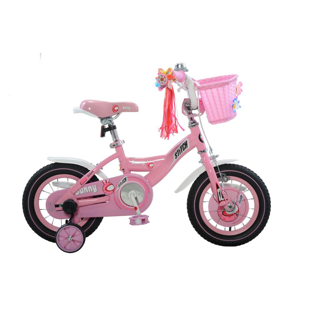 Stitch Bunny Girl's Bike, 12 in. wheels, 8 in. frame in Pink/White ...