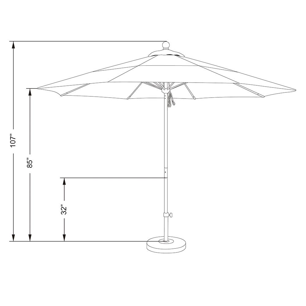 California Umbrella 11 Ft White Aluminum Pole Market Fiberglass Ribs Pulley Lift Outdoor Patio Umbrella In Natural Sunbrella Alto118117 5404 Dwv The Home Depot