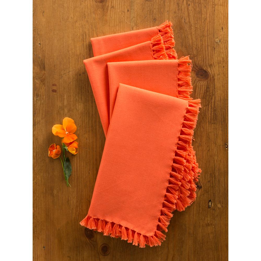 April Cornell Orange Essential Fringed Napkins (Set of 4)NWESS18