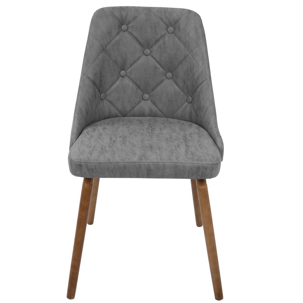 Lumisource Giovanni Mid-Century Grey Modern Button Tufted Dining Chair