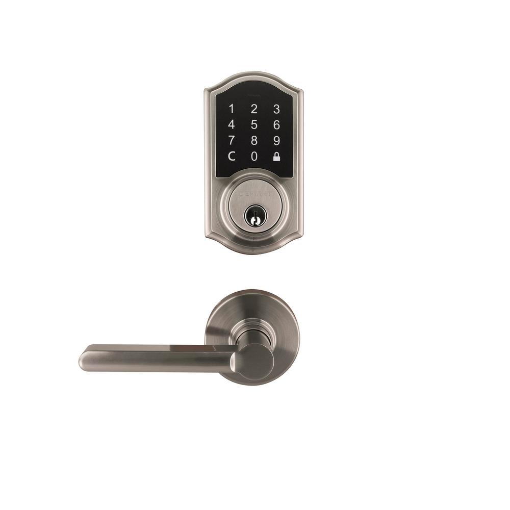 Defiant Castle Satin Nickel Electronic Single Cylinder Deadbolt with