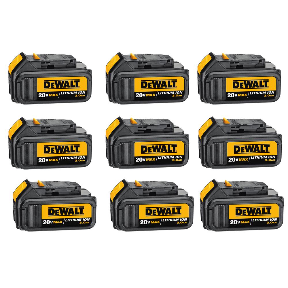 DEWALT 20-Volt MAX Lithium-Ion Premium Battery Pack 3.0 Ah (9-Pack ...