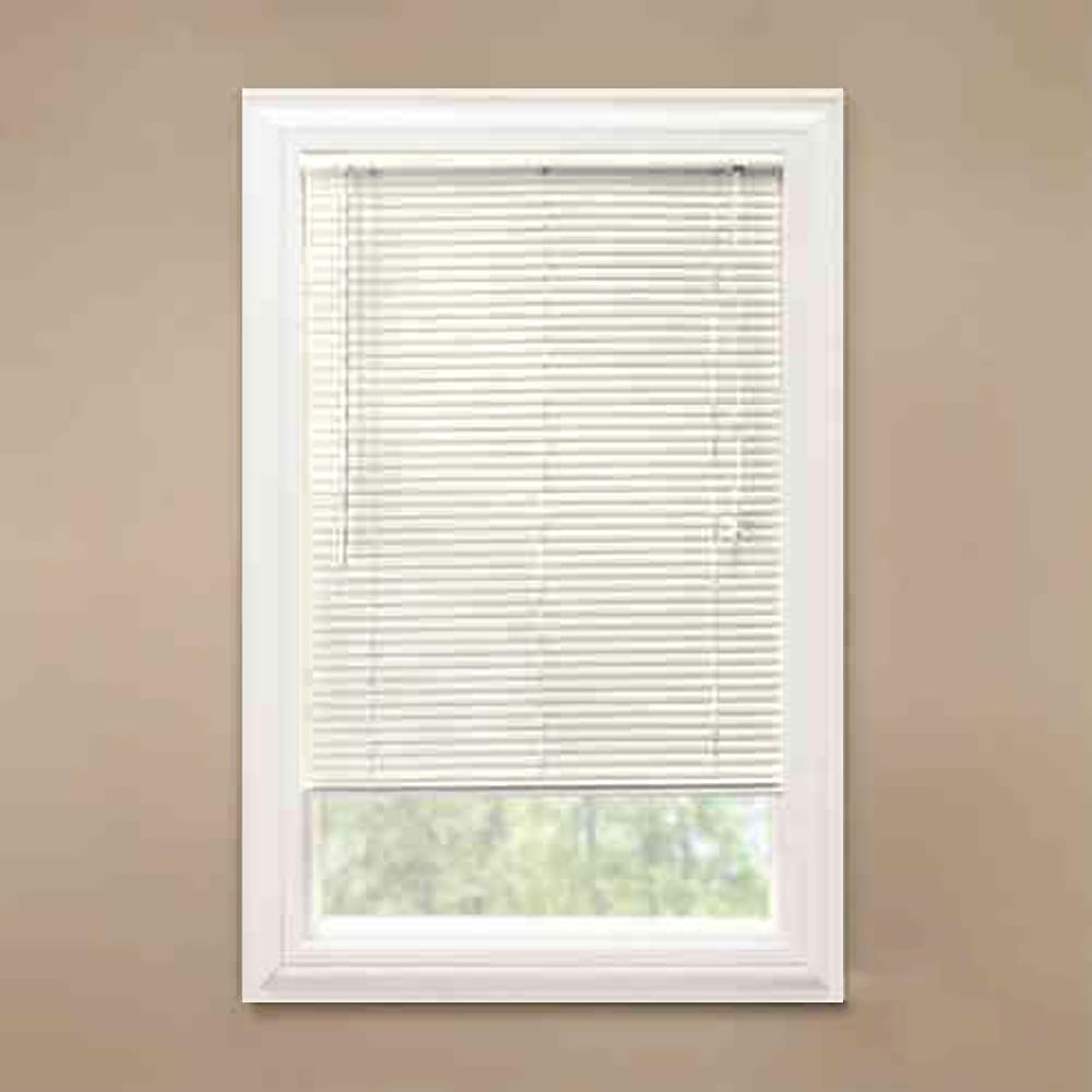 Hampton Bay Alabaster 1 in. Room Darkening Vinyl Mini ...