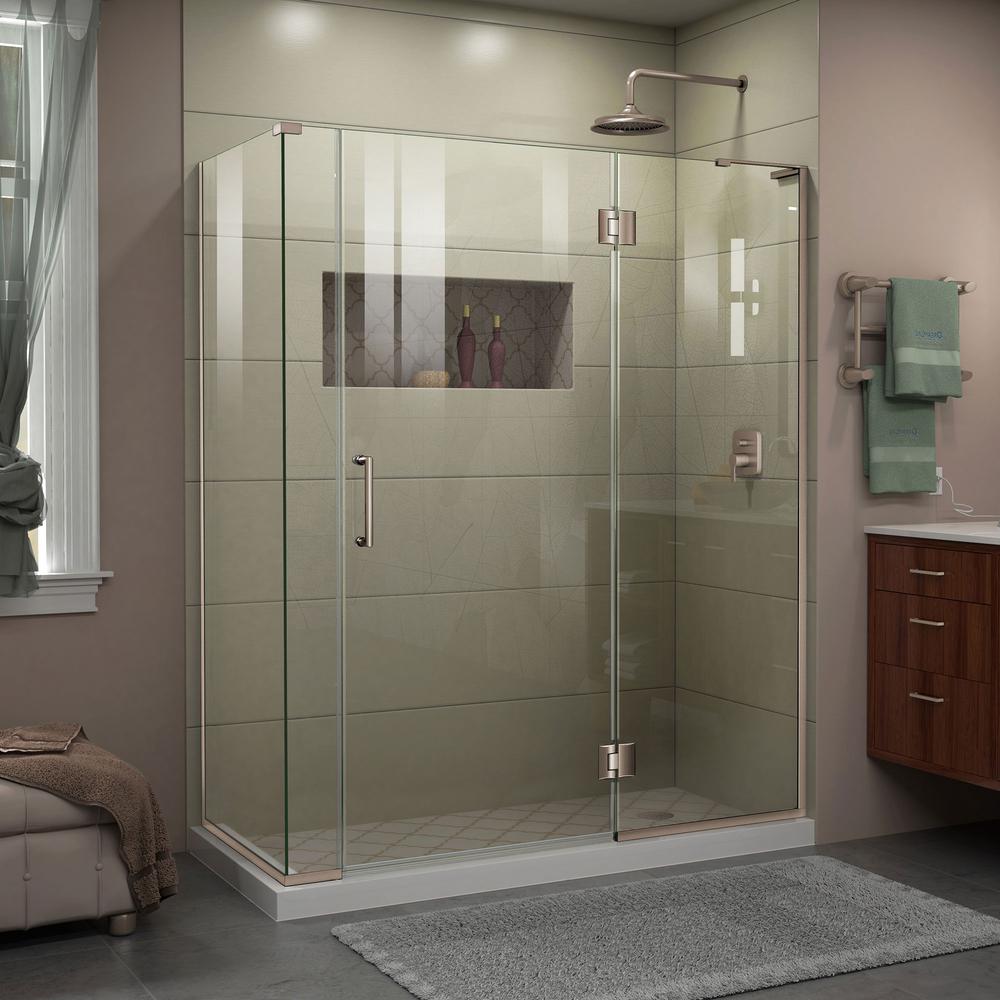 DreamLine Unidoor-X 60 in. W x 34-3/8 in. D x 72 in. H Frameless Hinged ...