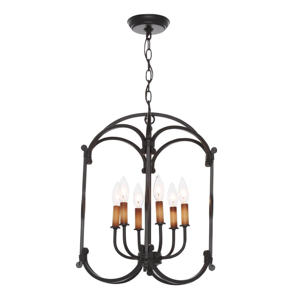 World Imports Hastings Collection 6Light Rust Hanging Lantern