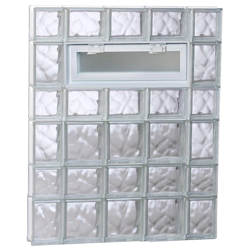 Clearly Secure 34.75 in. x 40.5 in. x 3.125 in. Frameless Wave Pattern