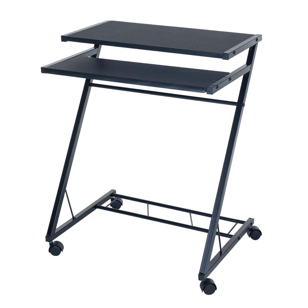 Lavish Home Black Laptop Desk With Wheels 80 Ct10080 The Home Depot