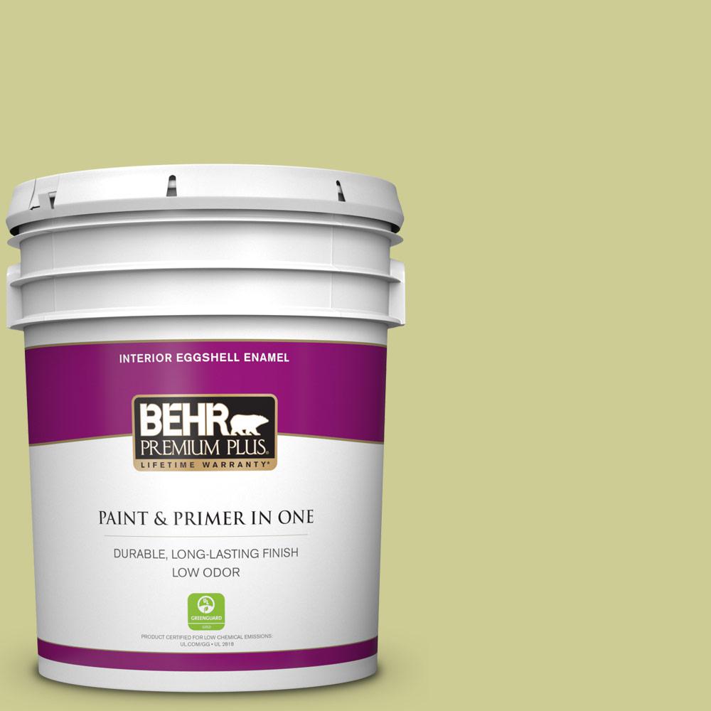 Behr Premium Plus 5 Gal 400d 4 Corn Husk Green Eggshell Enamel Low 400d 4 Corn Husk Green Eggshell Enamel Low