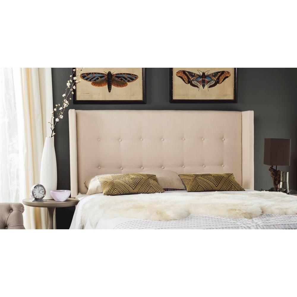 Safavieh Damon Beige Queen Headboard Mcr4046a Q The Home Depot Safavieh Damon Beige Queen Headboard