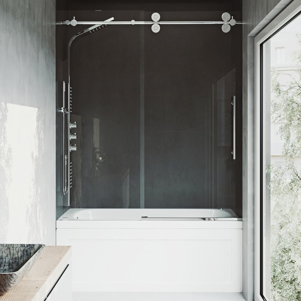 Aston Coraline 56 60 In X 60 In Completely Frameless Sliding