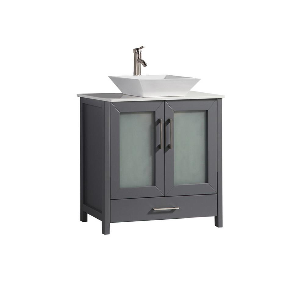 Dijon 24 in. W x 18 in. D x 36 in. H Bath Vanity in Grey with Quartz