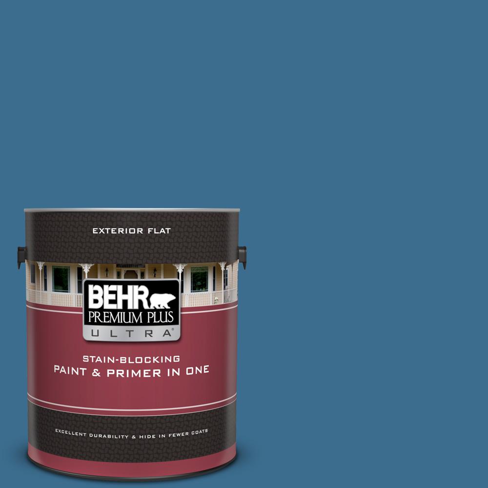 BEHR Premium Plus Ultra 1 gal. M5005 Sojourn Blue Flat BEHR Premium Plus Ultra 1 gal. M5005 Sojourn Blue Flat