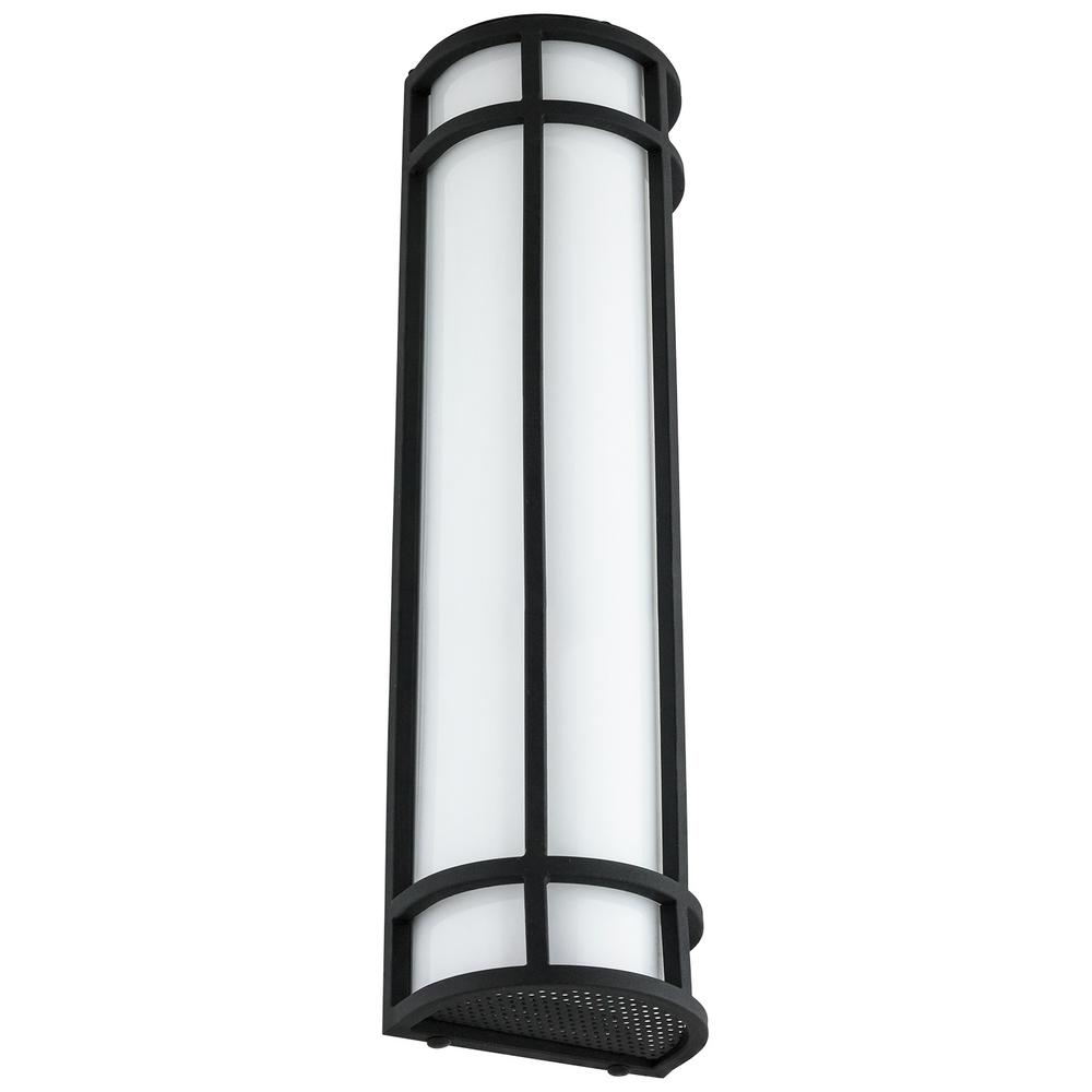 Sunlite 1 Light 24 In Black Led Mission Style Outdoor Wall Sconce Warm White 3000k Hd02377 1 The Home Depot