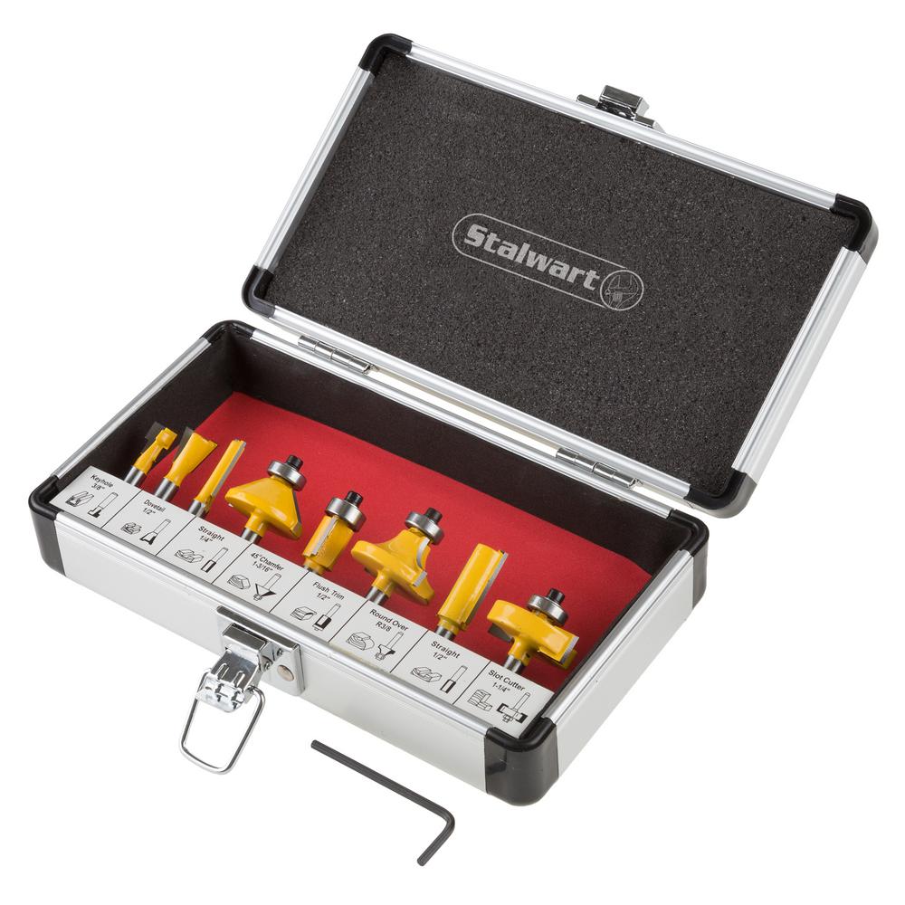 Stalwart Carbide Tipped Router Bit Set (8-Piece) by Stalwart