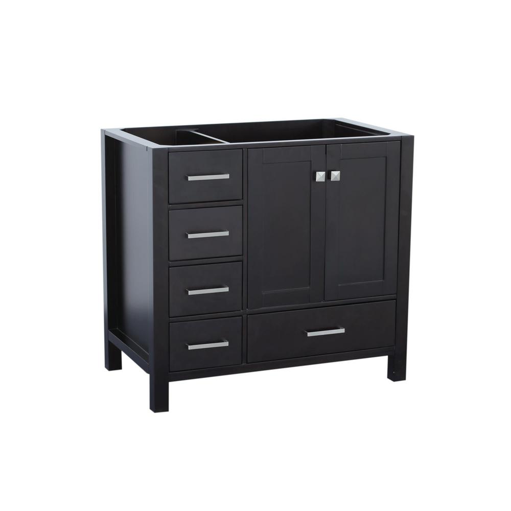 Ariel Cambridge 36 in. W Vanity Only in EspressoA037SRBCESP The Home Depot