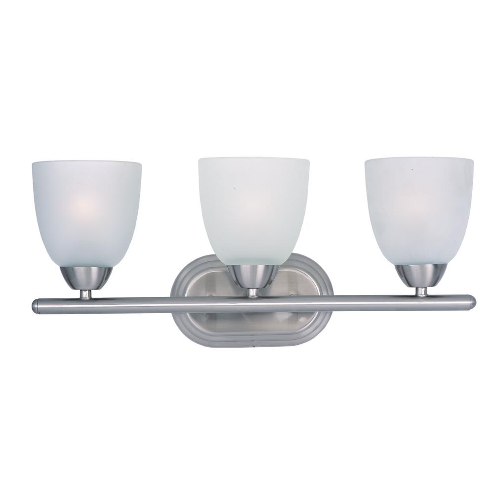 Maxim Lighting Axis 3Light Satin Nickel Bath Light Vanity with Frosted