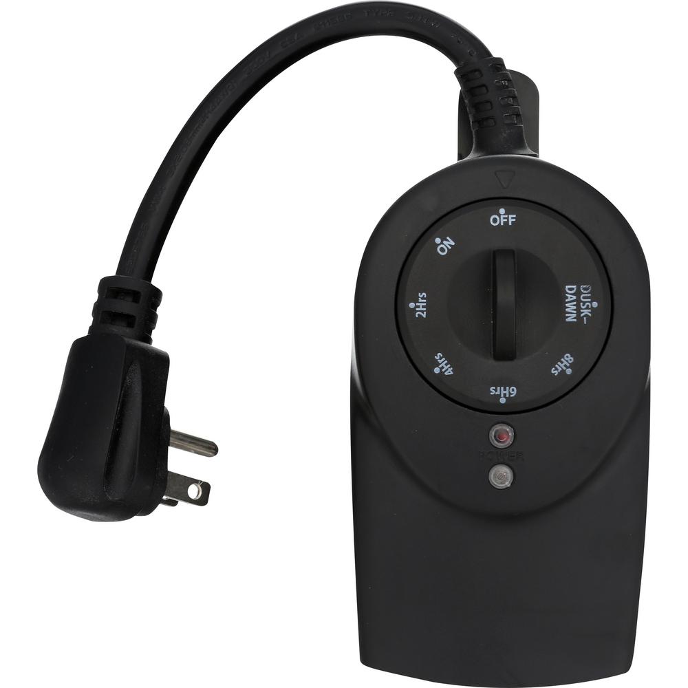 Westek Outdoor Light Sensing Daily Timer, Dual Outlet, BlackTM142DOLB