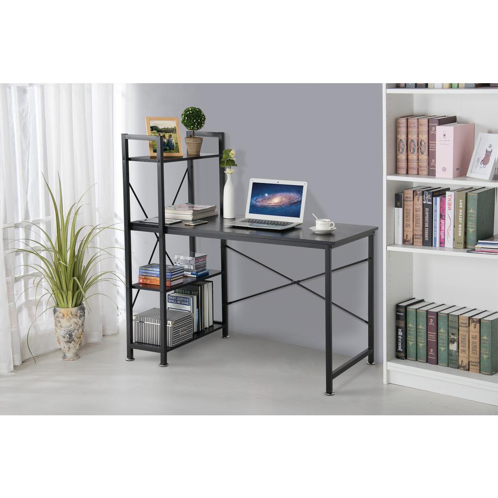 Utopia Alley Modern Style Computer Desk With 4 Tier Attached
